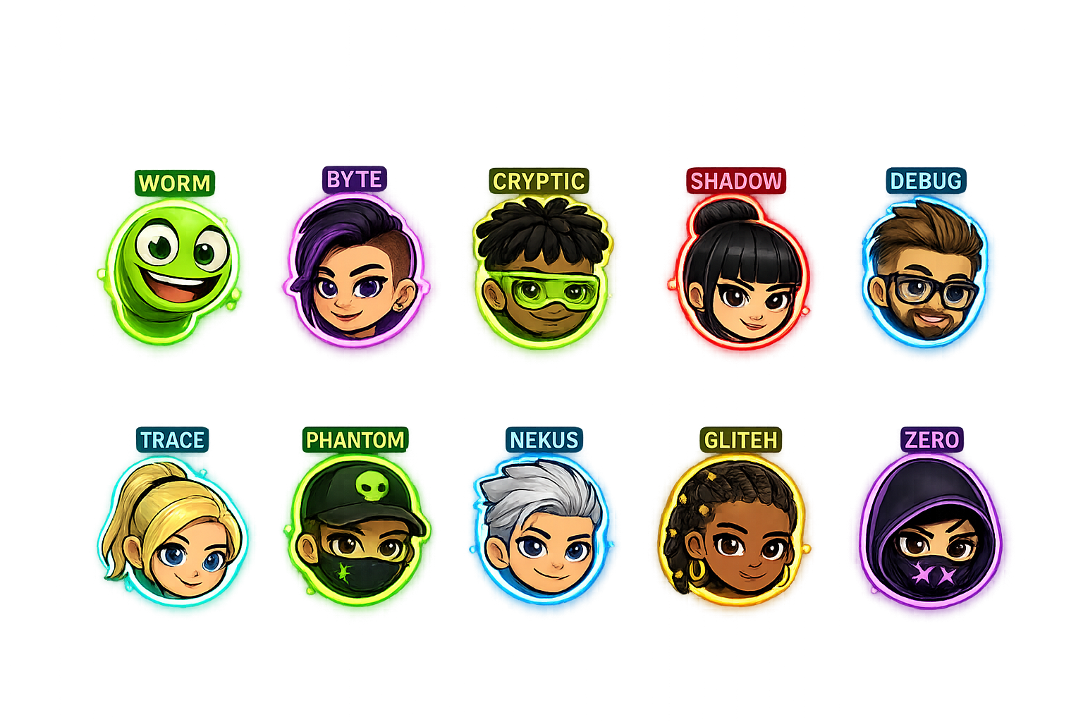Free Worm Raid characters — starter worm battle royale avatar lineup